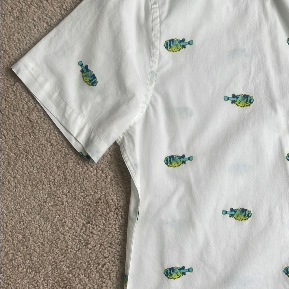 Nwt Urban Pipeline Green And White Casual Shirt With Tropical Pattern — image 4 of 5